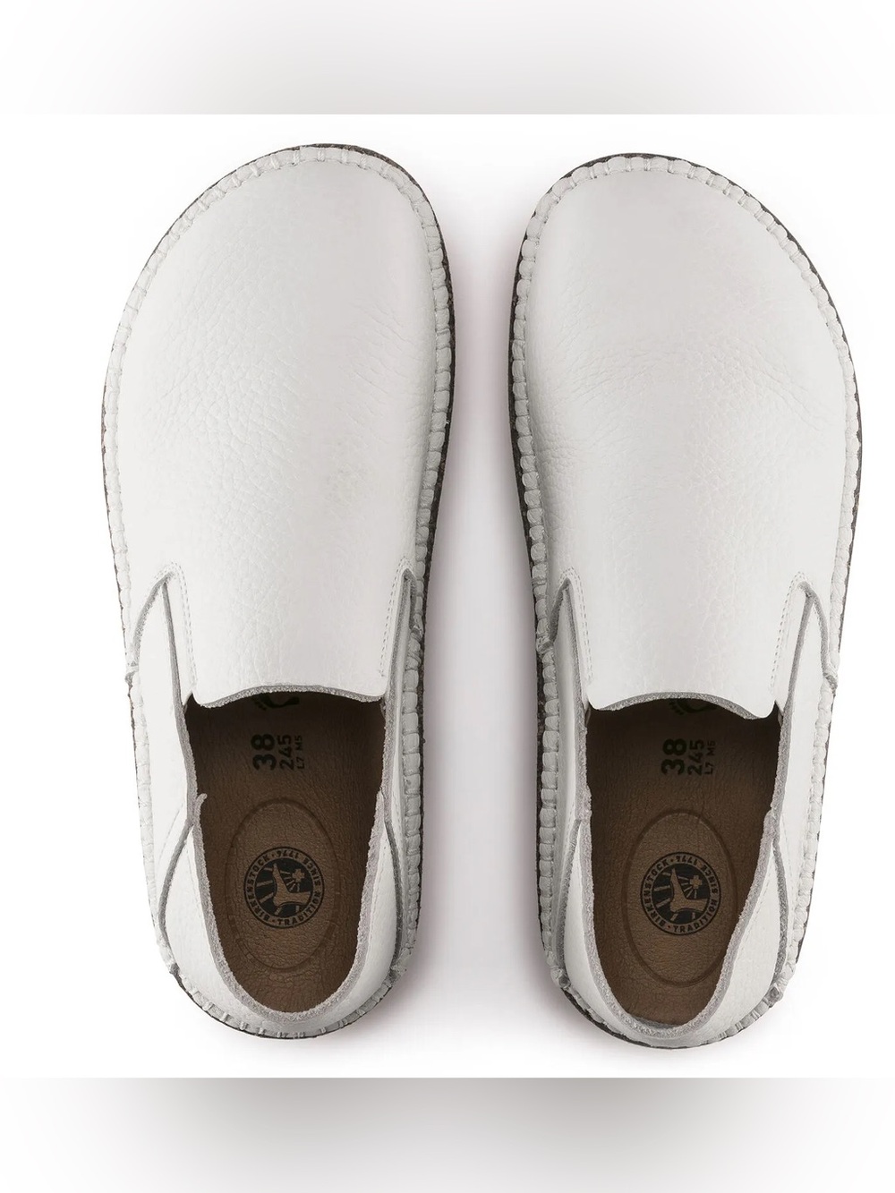 NWOT Birkenstock “Callan” White Slip-On Leather Shoes